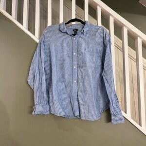 Blue Striped Women’s linen Shirt